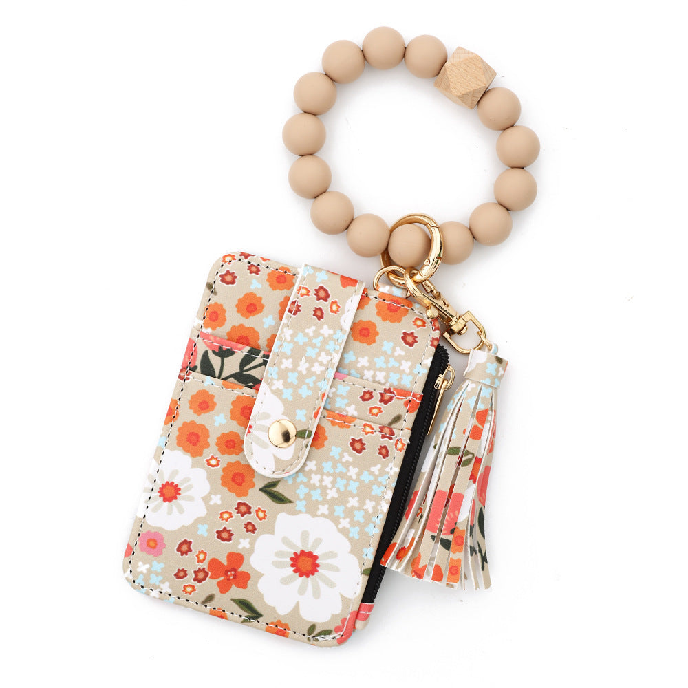 Card Holder Floral Print Flower Leather Women's Wallet