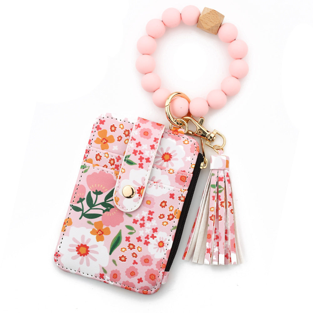 Card Holder Floral Print Flower Leather Women's Wallet